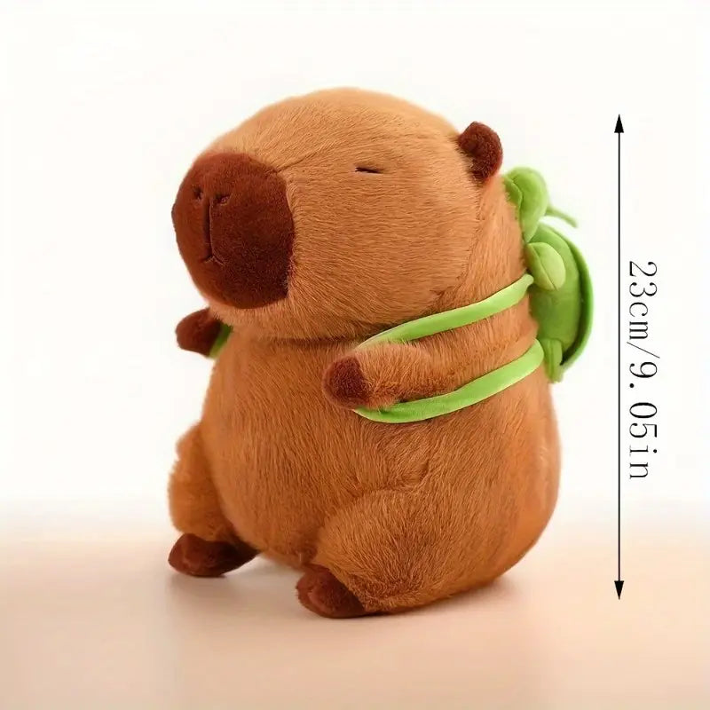 Capybara Plush with Turtle Backpack