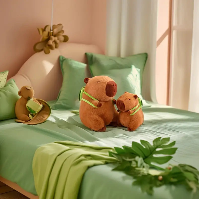 Capybara Plush with Turtle Backpack