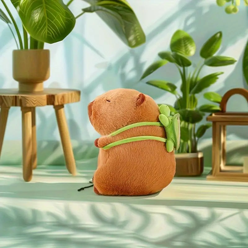 Capybara Plush with Turtle Backpack