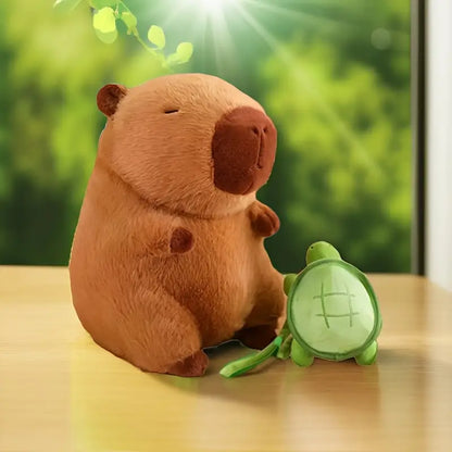 Capybara Plush with Turtle Backpack